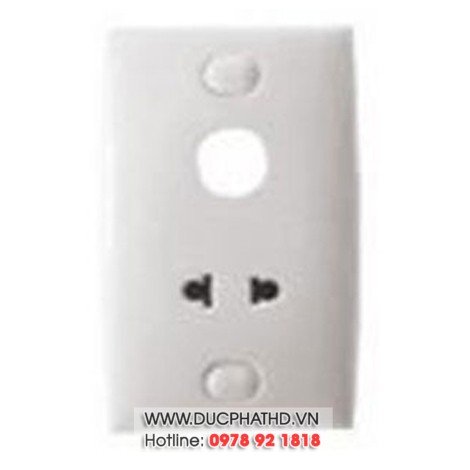 Bộ ổ cắm đơn 2 chấu và 1 lỗ trống