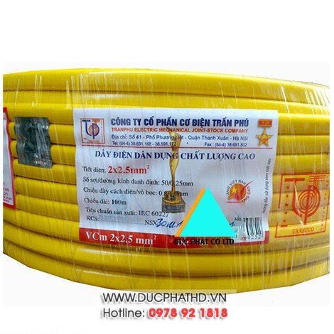 Dây điện đôi mềm Trần Phú 2x6,0 (100m/cuộn)
